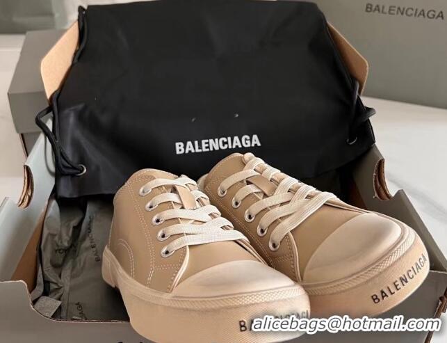 1:1 Balenciaga Paris Beige Calfskin Leather Low-Top Sneakers 531134