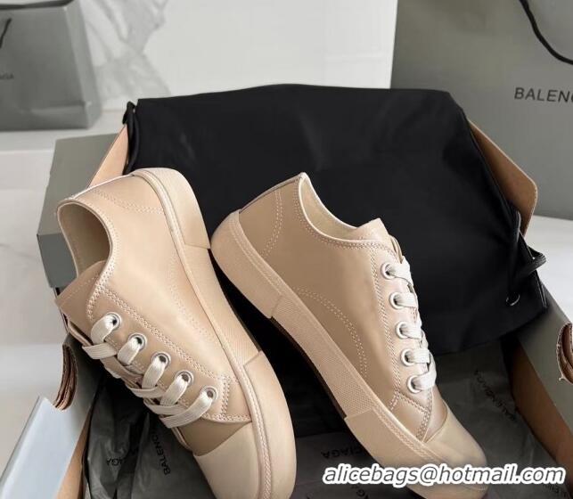 1:1 Balenciaga Paris Beige Calfskin Leather Low-Top Sneakers 531134