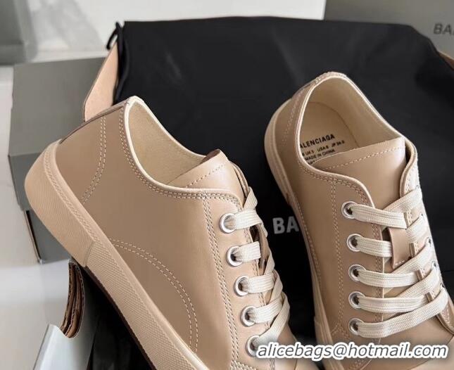 1:1 Balenciaga Paris Beige Calfskin Leather Low-Top Sneakers 531134