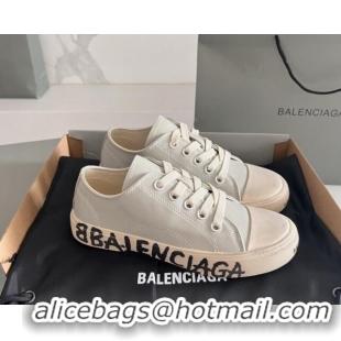 Top Design Balenciaga Paris Grey Calfskin Low-Top Sneakers with Graffiti 531138