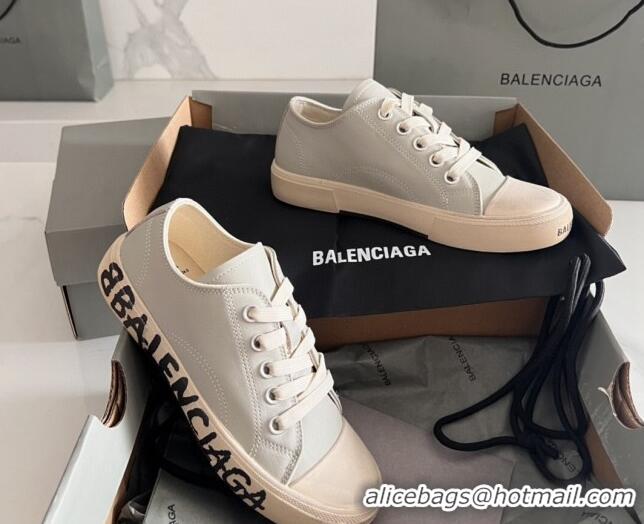 Top Design Balenciaga Paris Grey Calfskin Low-Top Sneakers with Graffiti 531138