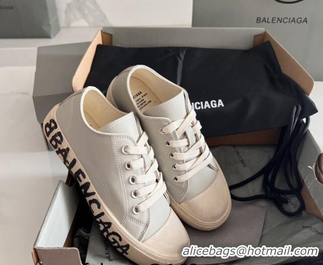 Top Design Balenciaga Paris Grey Calfskin Low-Top Sneakers with Graffiti 531138