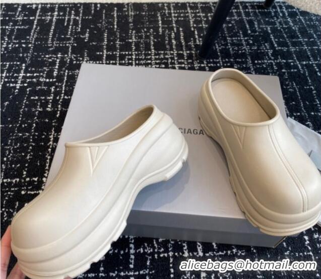 Best Price Balenciaga Rubber Mules Beige 903025