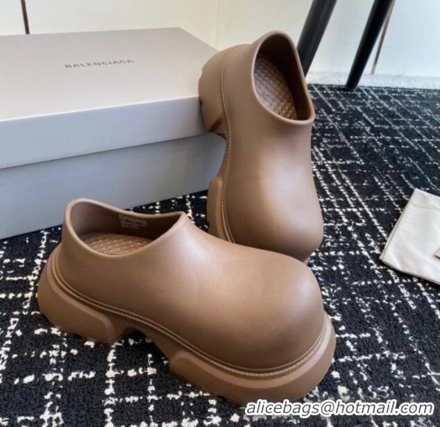 Top Grade Balenciaga Rubber Mules Light Brown 903027