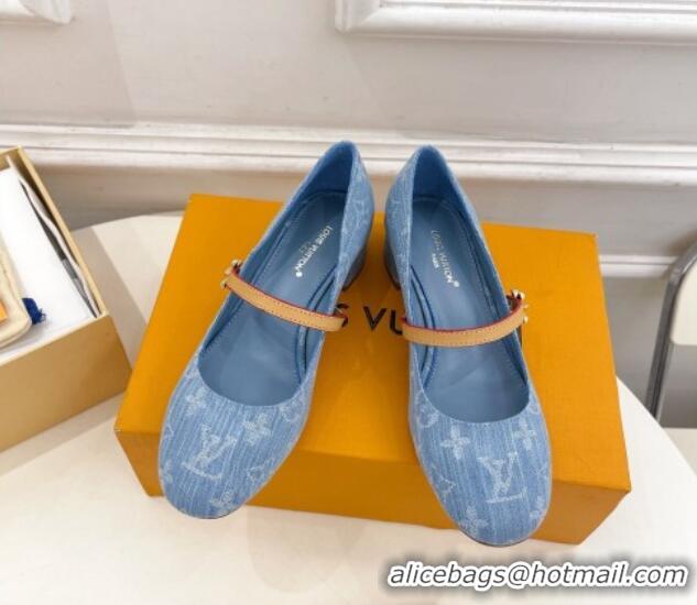 Best Product Louis Vuitton Romy Pumps 3.5cm in Monogram Denim Light Blue 815116