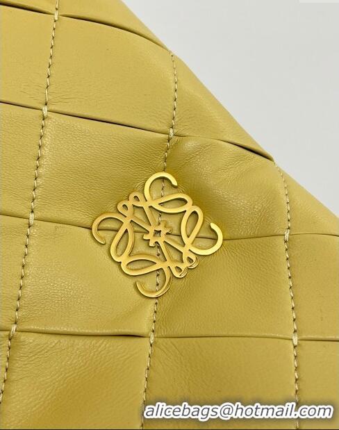 Top Quality Loewe Puffer Goya in Pleated Shiny Nappa Lambskin 9076 Yellow 2024