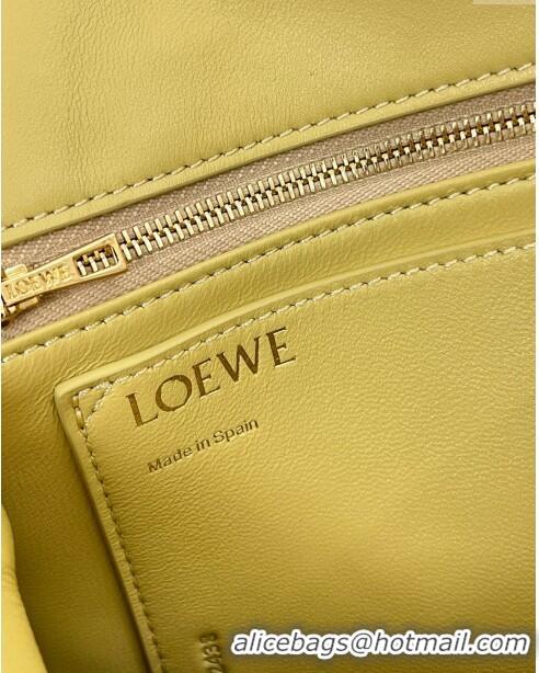 Top Quality Loewe Puffer Goya in Pleated Shiny Nappa Lambskin 9076 Yellow 2024