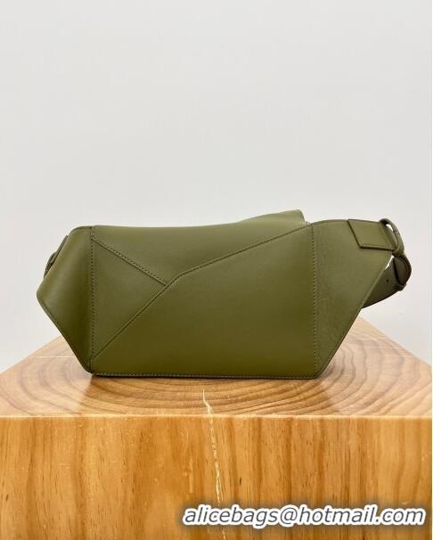 Top Discount Loewe Small Puzzle Bumbag in Classic Calfskin 9114 Oliver Green 2024