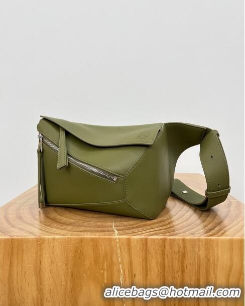 Top Discount Loewe Small Puzzle Bumbag in Classic Calfskin 9114 Oliver Green 2024