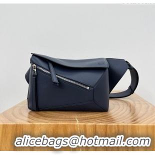 Discount Loewe Small Puzzle Bumbag in Classic Calfskin 9114 Abyss Blue 2024