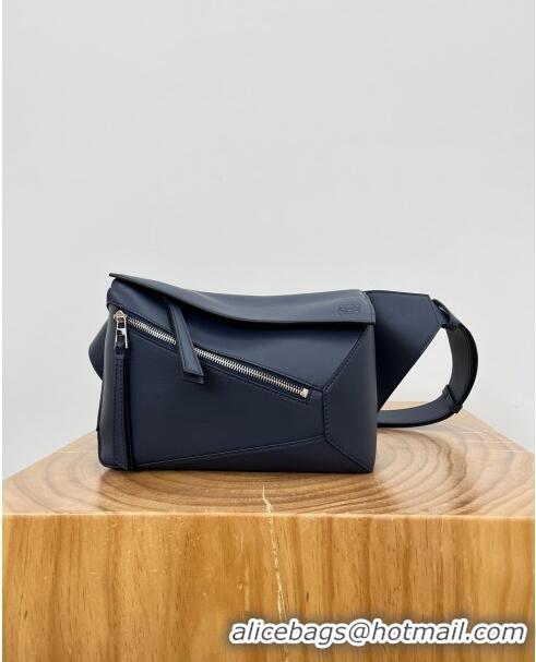 Discount Loewe Small Puzzle Bumbag in Classic Calfskin 9114 Abyss Blue 2024