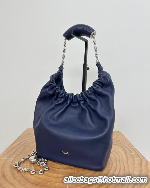 Promotional Loewe Small Squeeze Bag in Mellow Nappa Lambskin 9042 Abyss Blue 2024