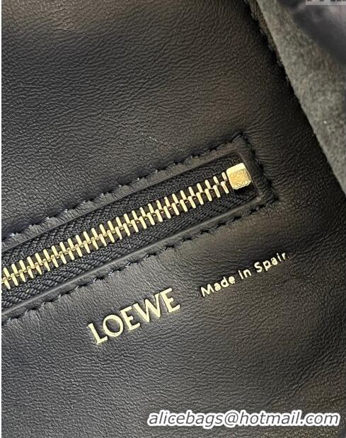 New Fashion Loewe Medium Squeeze Bag in Mellow Nappa Lambskin 9041 Abyss Blue 2024