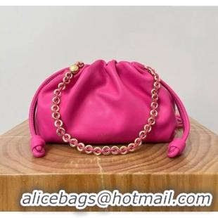 Top Quality Loewe Medium Flamenco Purse in Mellow Nappa Lambskin 9057 Fluorescent Pink 2024