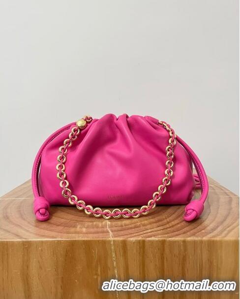 Top Quality Loewe Medium Flamenco Purse in Mellow Nappa Lambskin 9057 Fluorescent Pink 2024