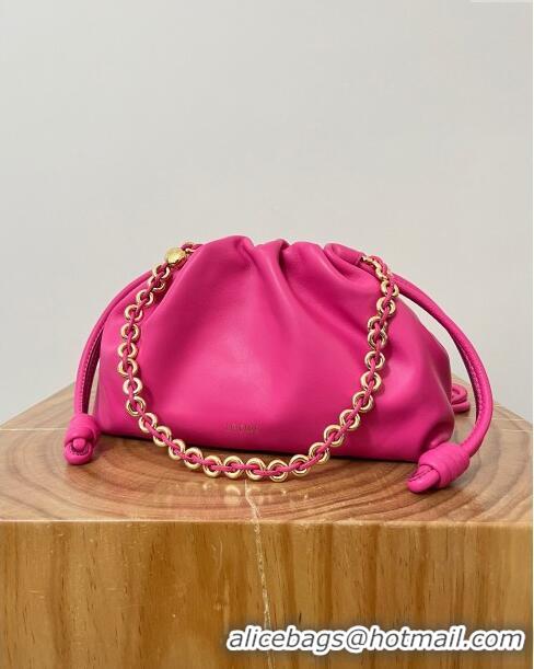 Top Quality Loewe Medium Flamenco Purse in Mellow Nappa Lambskin 9057 Fluorescent Pink 2024