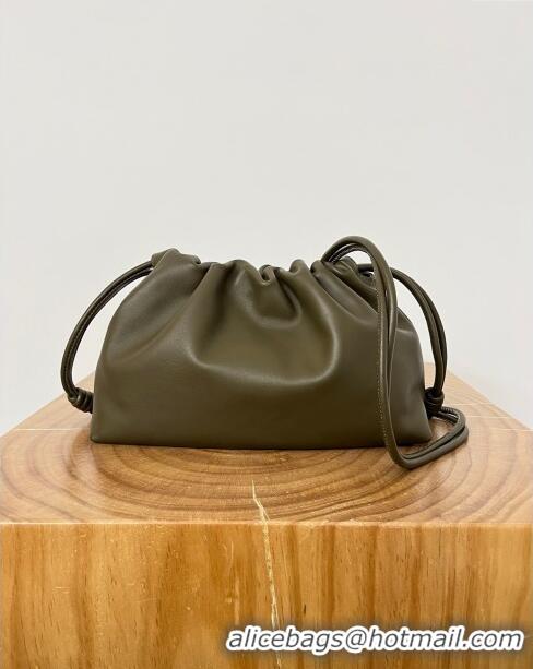 Inexpensive Loewe Medium Flamenco Purse in Mellow Nappa Lambskin 9057 Dark Khaki Green 2024