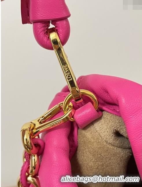 Famous Brand Loewe Mini Flamenco Purse Bag in Mellow Nappa Lambskin 9058 Fluorescent Pink 2024