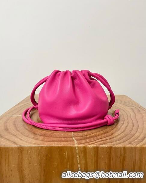 Famous Brand Loewe Mini Flamenco Purse Bag in Mellow Nappa Lambskin 9058 Fluorescent Pink 2024