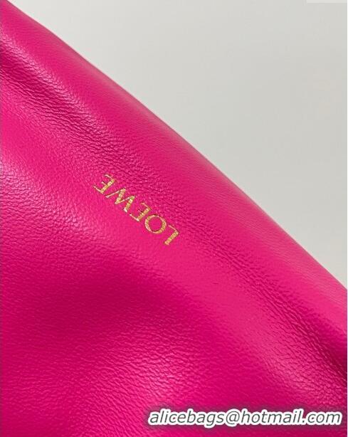 Famous Brand Loewe Mini Flamenco Purse Bag in Mellow Nappa Lambskin 9058 Fluorescent Pink 2024