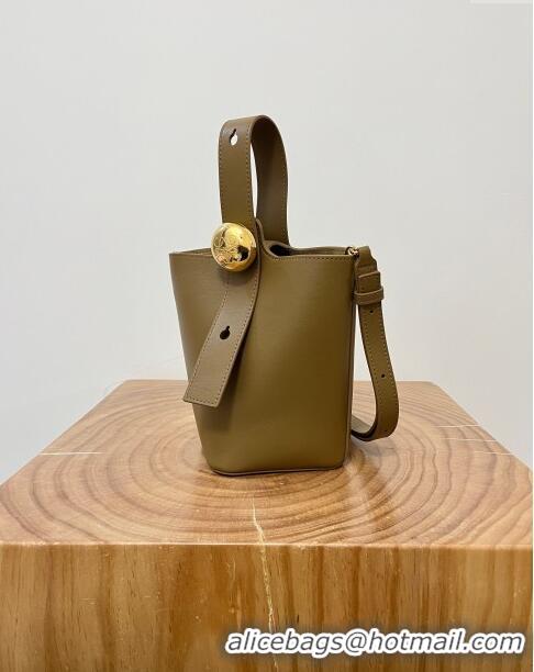 Affordable Price Loewe Mini Pebble Bucket bag in mellow calfskin 9027 Oak Brown 2024