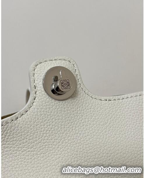 Low Cost Loewe Mini Pebble Bucket bag in Soft Grained Calfskin 9047 White 2024