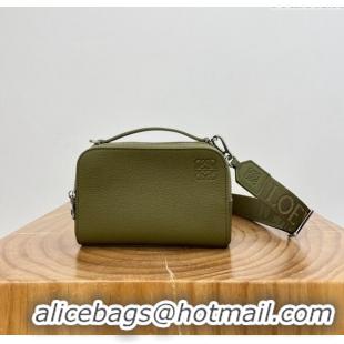 Affordable Price Loewe Mini Camera Crossbody bag in Grained Calfskin 9111 Olive Green 2024