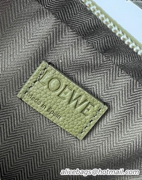 Affordable Price Loewe Mini Camera Crossbody bag in Grained Calfskin 9111 Olive Green 2024