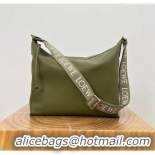 Buy Cheap Loewe Cubi Crossbody Bag in Supple Smooth Calfskin and Jacquard L0223 Olive Green 2024