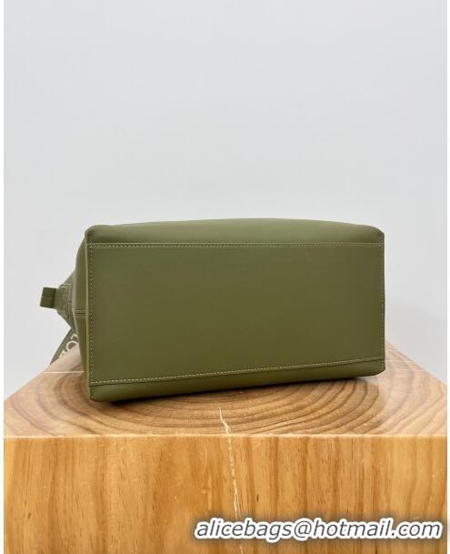 Buy Cheap Loewe Cubi Crossbody Bag in Supple Smooth Calfskin and Jacquard L0223 Olive Green 2024