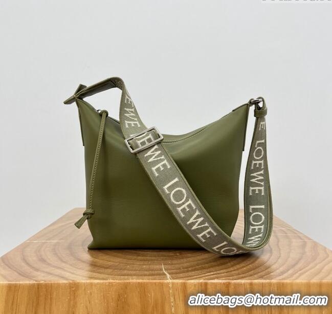 Promotional Loewe Men's Small Cubi Crossbody Bag in Supple Smooth Calfskin and Jacquard 0224 Olive Green 2024