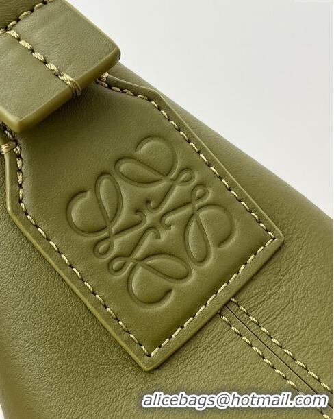 Promotional Loewe Men's Small Cubi Crossbody Bag in Supple Smooth Calfskin and Jacquard 0224 Olive Green 2024