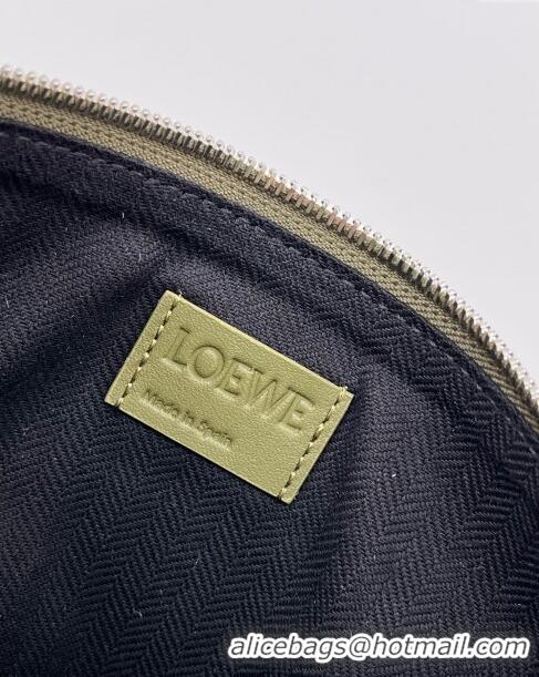 Promotional Loewe Men's Small Cubi Crossbody Bag in Supple Smooth Calfskin and Jacquard 0224 Olive Green 2024