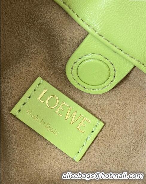 Most Popular Loewe Mini Flamenco Purse Bag in Mellow Nappa Lambskin 9058 Meadow Green 2024