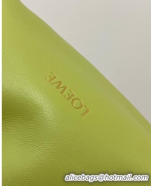 Most Popular Loewe Mini Flamenco Purse Bag in Mellow Nappa Lambskin 9058 Meadow Green 2024