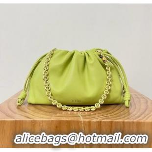 Well Crafted Loewe Medium Flamenco Purse in Mellow Nappa Lambskin 9057 Meadow Green 2024