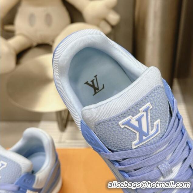 Stylish Louis Vuitton LV Trainer Maxi Sneakers in Synthetic Leather Blue 724087