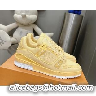 Good Quality Louis Vuitton LV Trainer Maxi Sneakers in Synthetic Leather Yellow 724088