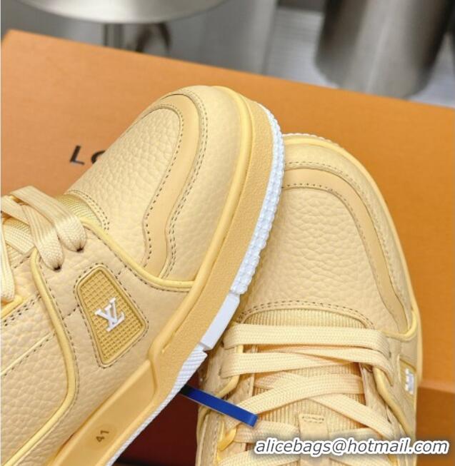 Good Quality Louis Vuitton LV Trainer Maxi Sneakers in Synthetic Leather Yellow 724088