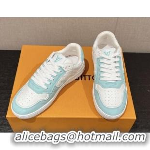 Durable Louis Vuitton Time Out Sneakers in Calf Leather Light Green 0724095