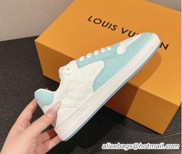 Durable Louis Vuitton Time Out Sneakers in Calf Leather Light Green 0724095