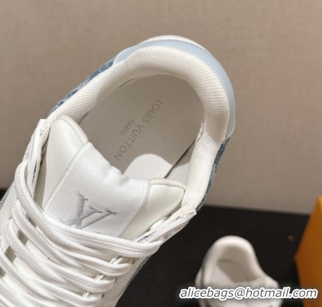 Luxurious Louis Vuitton Time Out Sneakers in Light Blue Denim 0724097