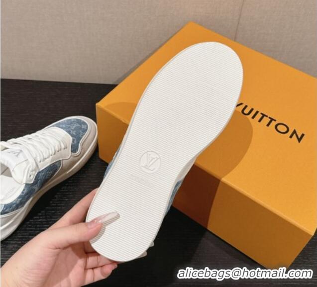 Luxurious Louis Vuitton Time Out Sneakers in Light Blue Denim 0724097