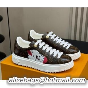 Unique Discount Louis Vuitton Time Out Sneakers in Patent Monogram Canvas with zebra and Dog Print 724098