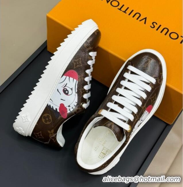 Unique Discount Louis Vuitton Time Out Sneakers in Patent Monogram Canvas with zebra and Dog Print 724098