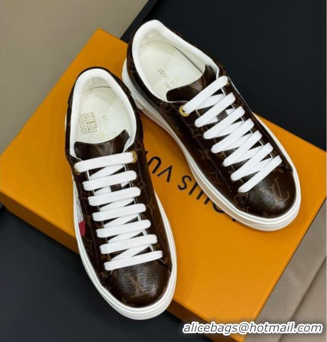 Unique Discount Louis Vuitton Time Out Sneakers in Patent Monogram Canvas with zebra and Dog Print 724098