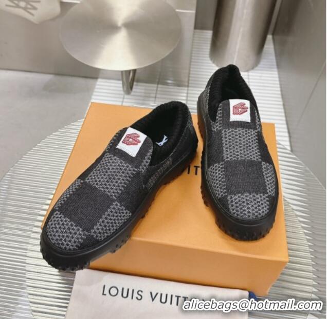 Good Product Louis Vuitton Men's LV Space Lander Slip On Sneakers in Damier Denim Black 724100