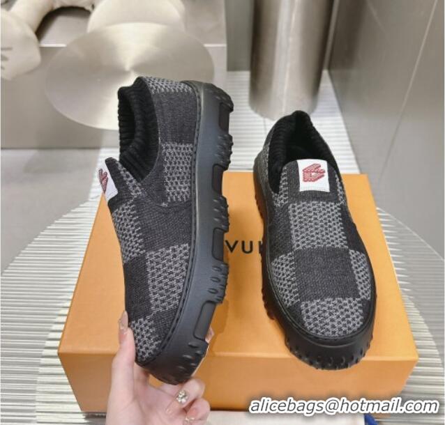 Good Product Louis Vuitton Men's LV Space Lander Slip On Sneakers in Damier Denim Black 724100