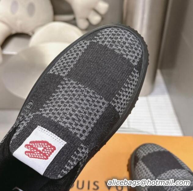 Good Product Louis Vuitton Men's LV Space Lander Slip On Sneakers in Damier Denim Black 724100