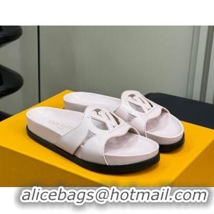 Top Grade Louis Vuitton LV Isola Flat Comfort Slides Sandal in Calf Leather Light Pink 0724110